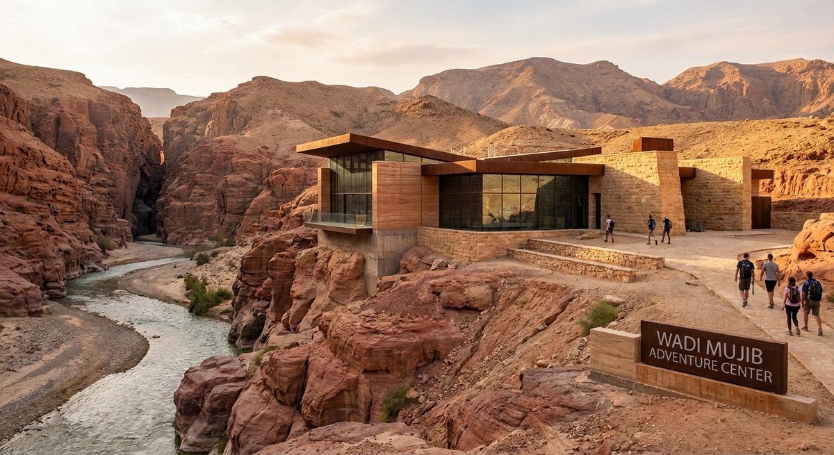 Wadi Mujib Adventure Center building and entrance